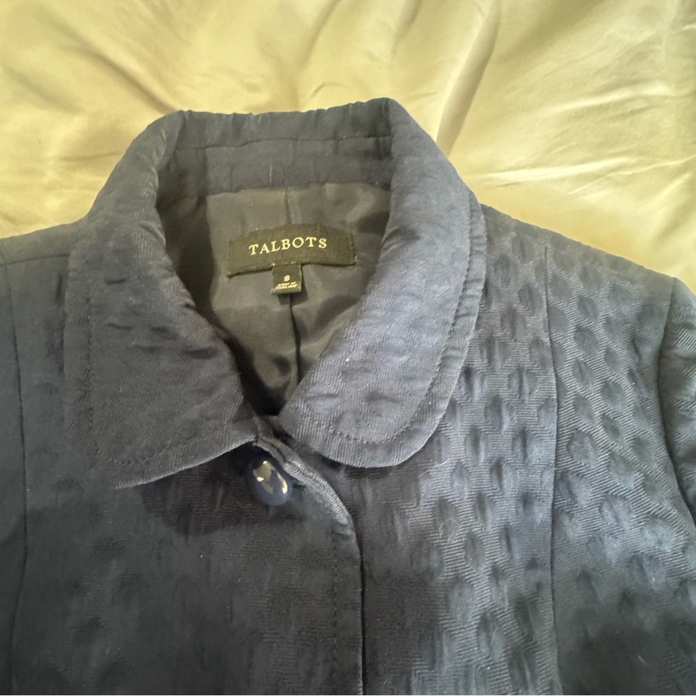 Talbots Midnight Blue Textured Jacket - Picture 8 of 9